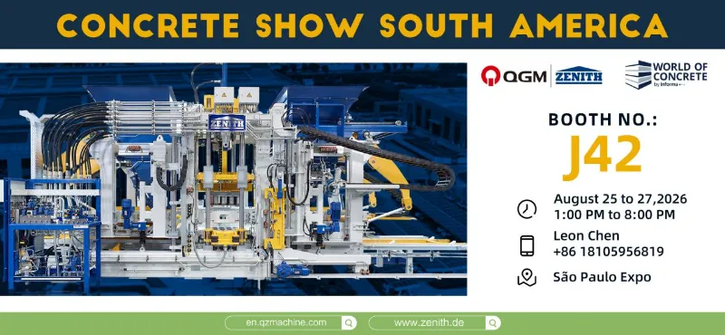 Quangong Machinery se chystá předvést na Concrete Show v São Paulu v Brazílii – připojte se k nám na této významné jihoamerické průmyslové akci.